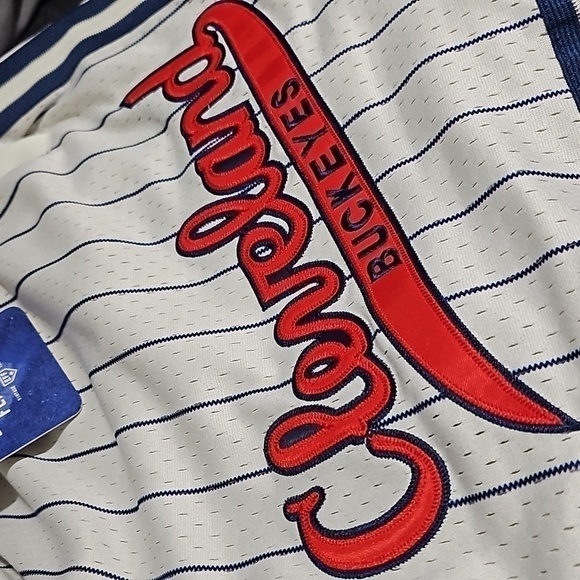 Cleveland Buckeyes Negro League Pinstripe Shorts Size Medium - Picture 8 of 10